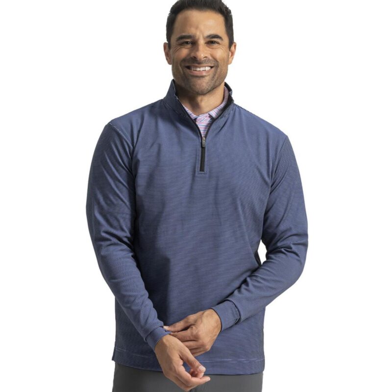FootJoy® Ottoman Stripe Performance Quarter-Zip Pullover - 7